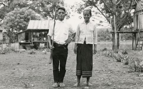 Laven village chief with wife in Attapu Province
