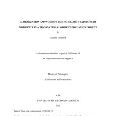 GLOBALIZATION AND WOMEN'S RIGHTS: ISLAMIC TRADITIONS OF MODERNITY IN A TRANSNATIONAL WOMEN'S EDUCATION PROJECT