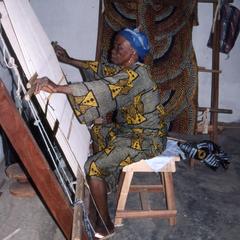 Woman working at Weaving Center