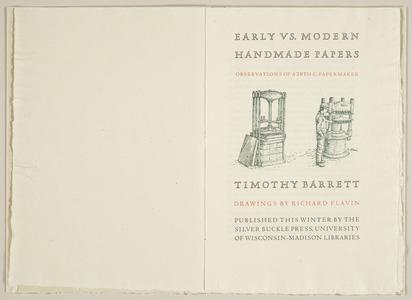 Early vs. modern handmade papers : observations of a 20th c. papermaker