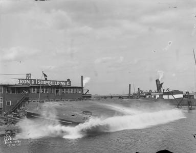 Side Launch of Scow Coleman