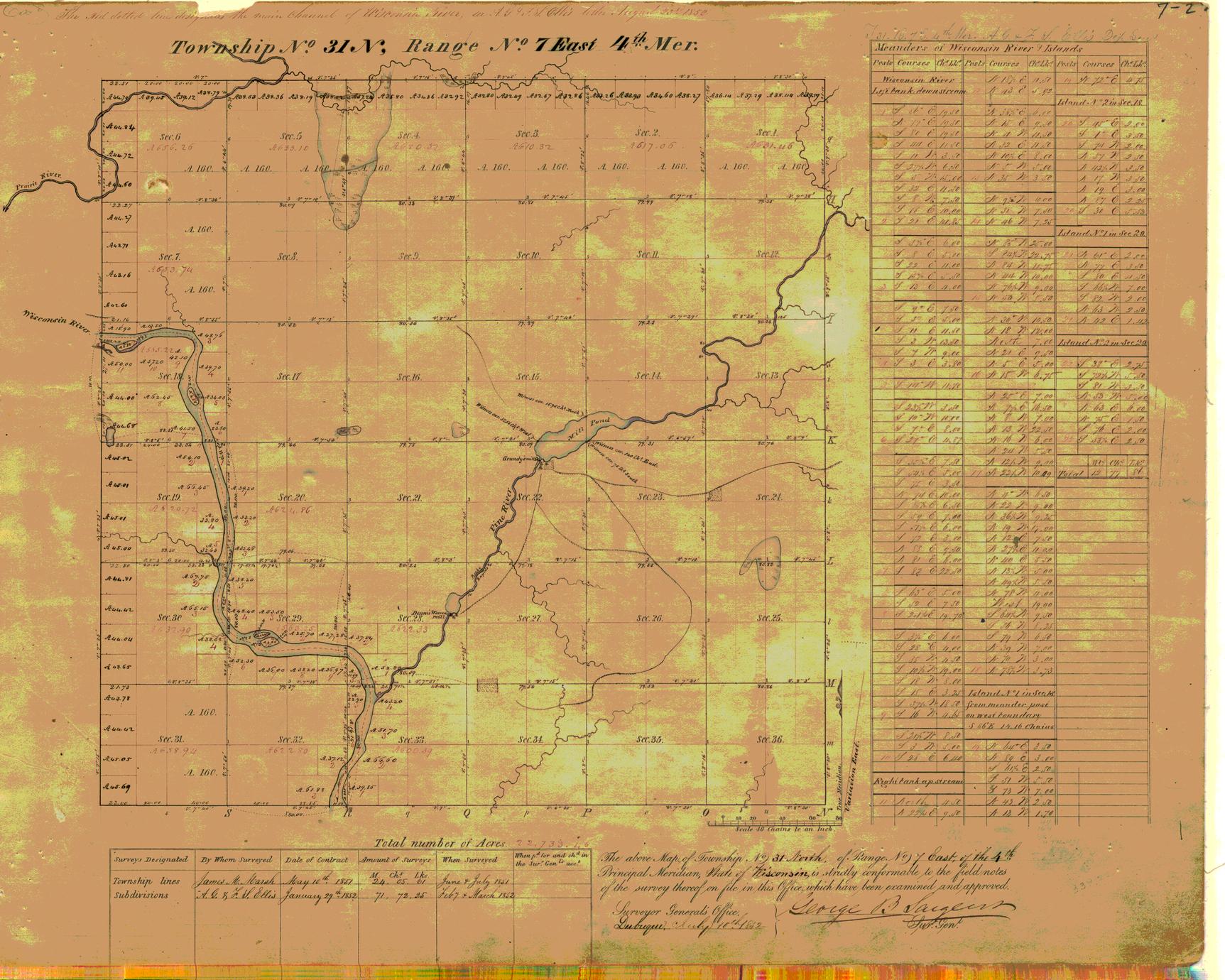[Public Land Survey System map: Wisconsin Township 31 North, Range 07 East]