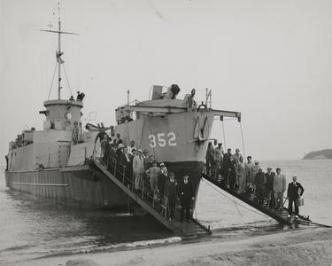 MacWhyte employees aboard a U. S. Naval ship