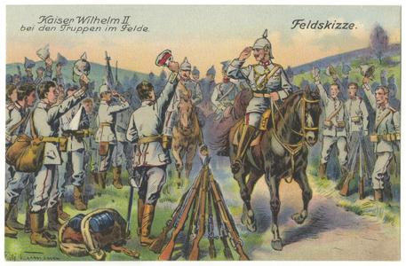 Kaiser Wilhelm II bei den Truppen im Felde (Feldskizze)