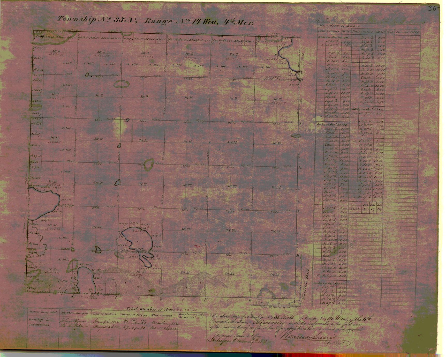 [Public Land Survey System map: Wisconsin Township 35 North, Range 14 West]