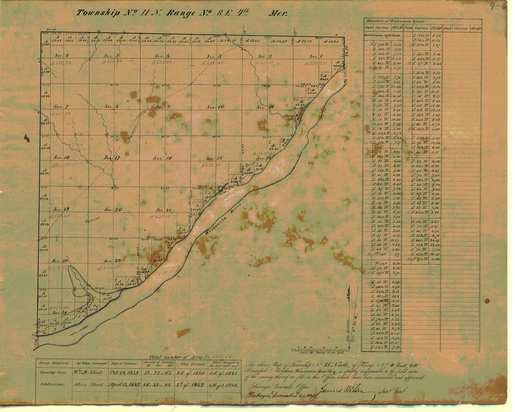 [Public Land Survey System map: Wisconsin Township 11 North, Range 08 East]