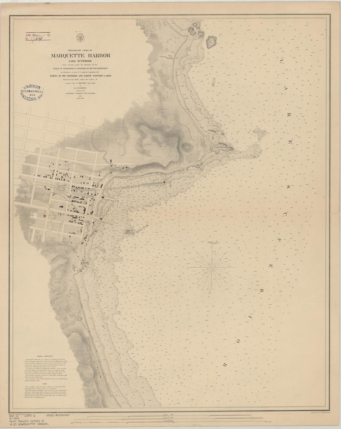Preliminary chart of Marquette Harbor, Lake Superior