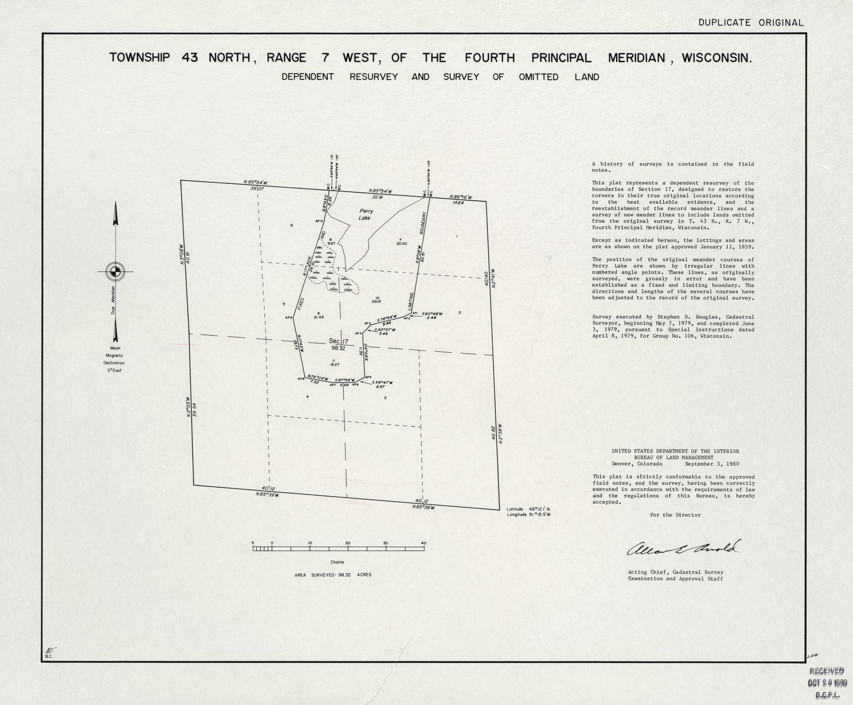 [Public Land Survey System map: Wisconsin Township 43 North, Range 07 West]