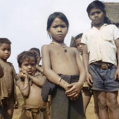 Nyaheun children in a village in Attapu Province