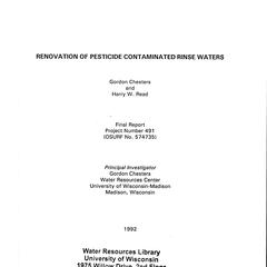 Renovation of pesticide contaminated rinse waters