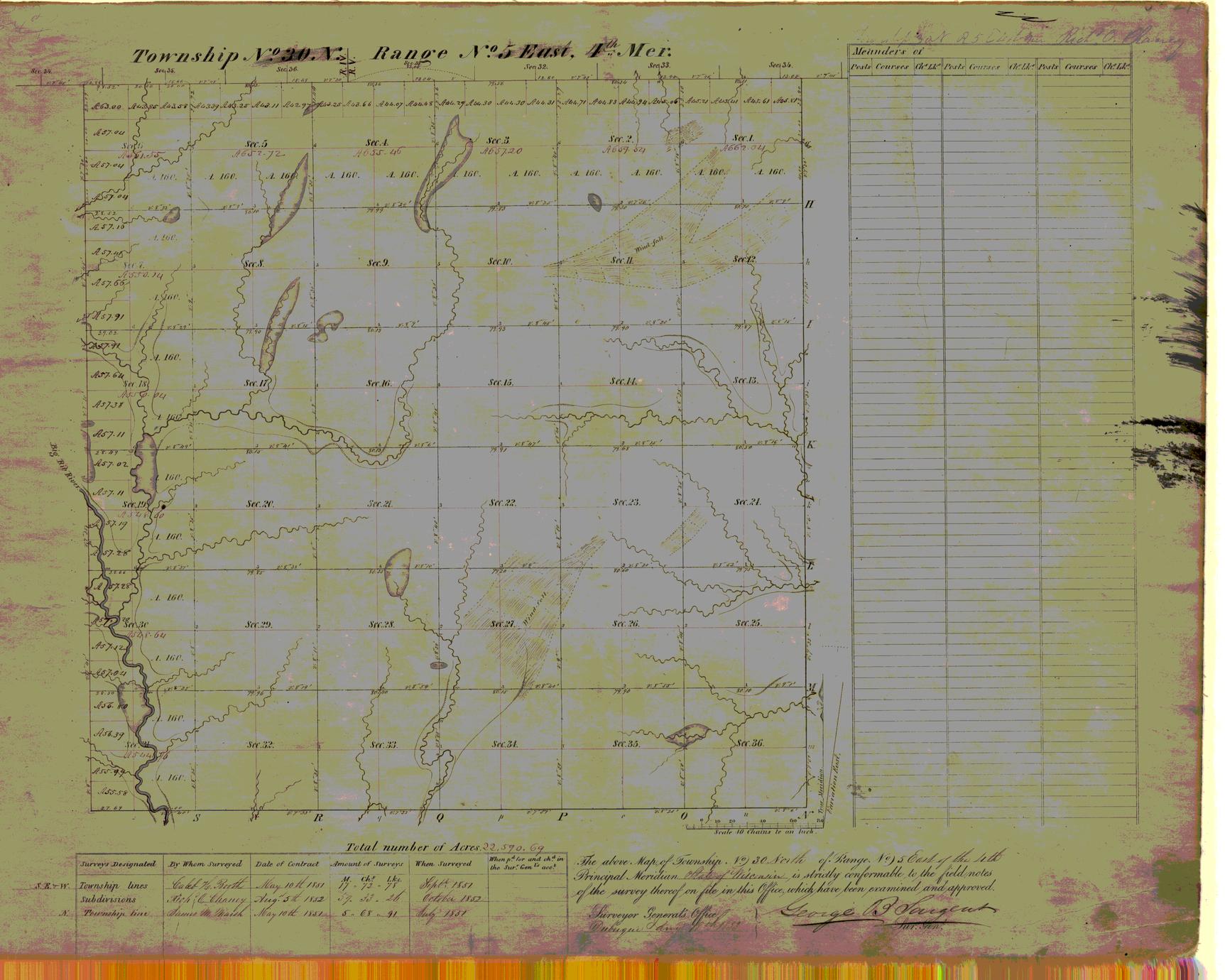 [Public Land Survey System map: Wisconsin Township 30 North, Range 05 East]