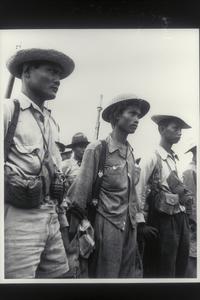 Filipino guerrillas who participated in mission freeing American prisoners from Japanese camps, Nueva Ecija, 1945
