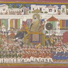 Ram Singh II (1827-1865) of Kotah in a Procession