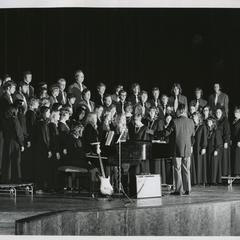 Stout Symphonic Singers during music rehearsal or concert on stage