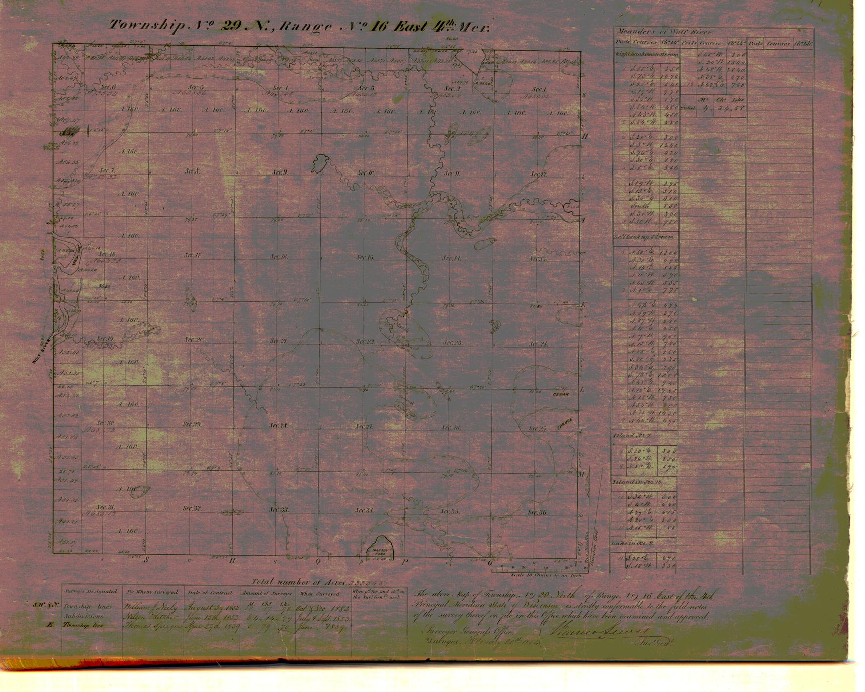 [Public Land Survey System map: Wisconsin Township 29 North, Range 16 East]
