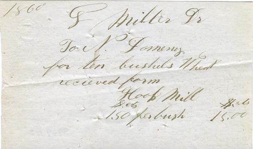Bill from Nathaniel Dominy VII to G. Miller, 1860