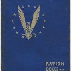 War ration book one, with ration book holder