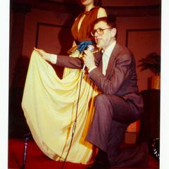 Model on stage with Charles Kleibacker