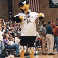 Phlash Phoenix mascot at women's basketball game