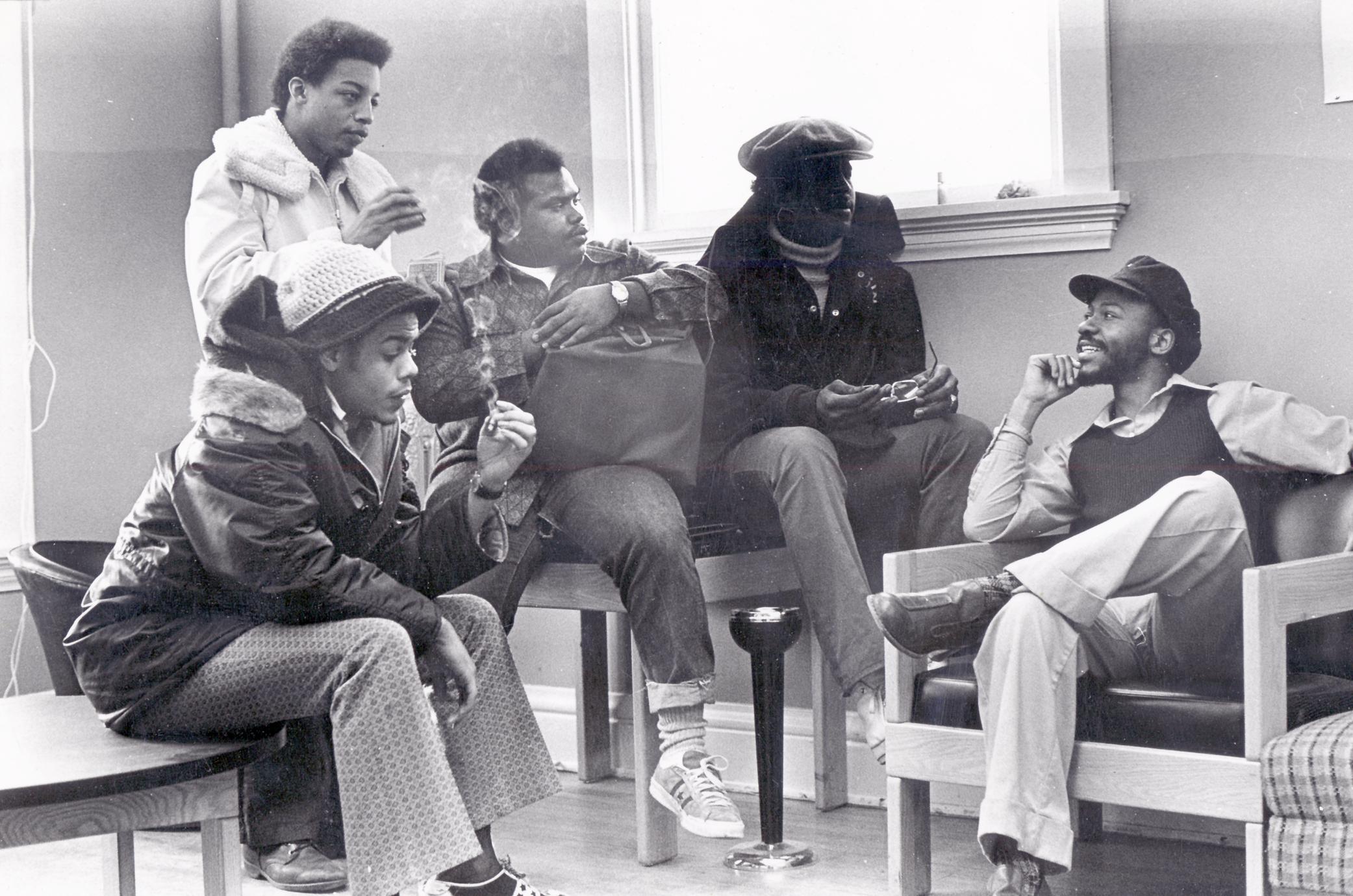 Students in the Afro Center lounge