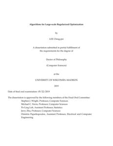 Algorithms for Large-scale Regularized Optimization