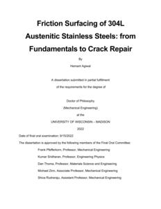 Friction Surfacing of 304L Austenitic Stainless Steels: from Fundamentals to Crack Repair