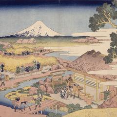 Fuji from the Tea Fields at Katakura in Suruga Province, from the series Thirty-six Views of Mt. Fuji