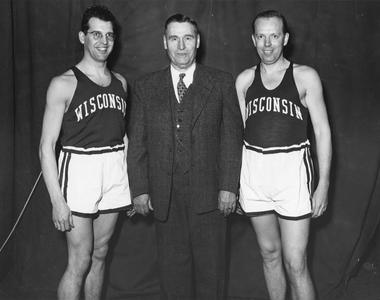 Walter Mehl (right), Chuck Fenske (left), and coach Tom Jones.