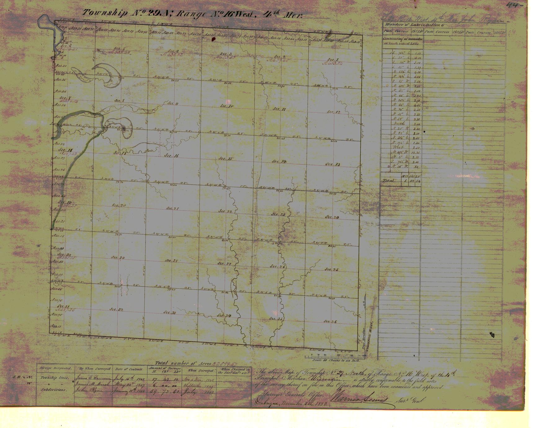[Public Land Survey System map: Wisconsin Township 29 North, Range 16 West]
