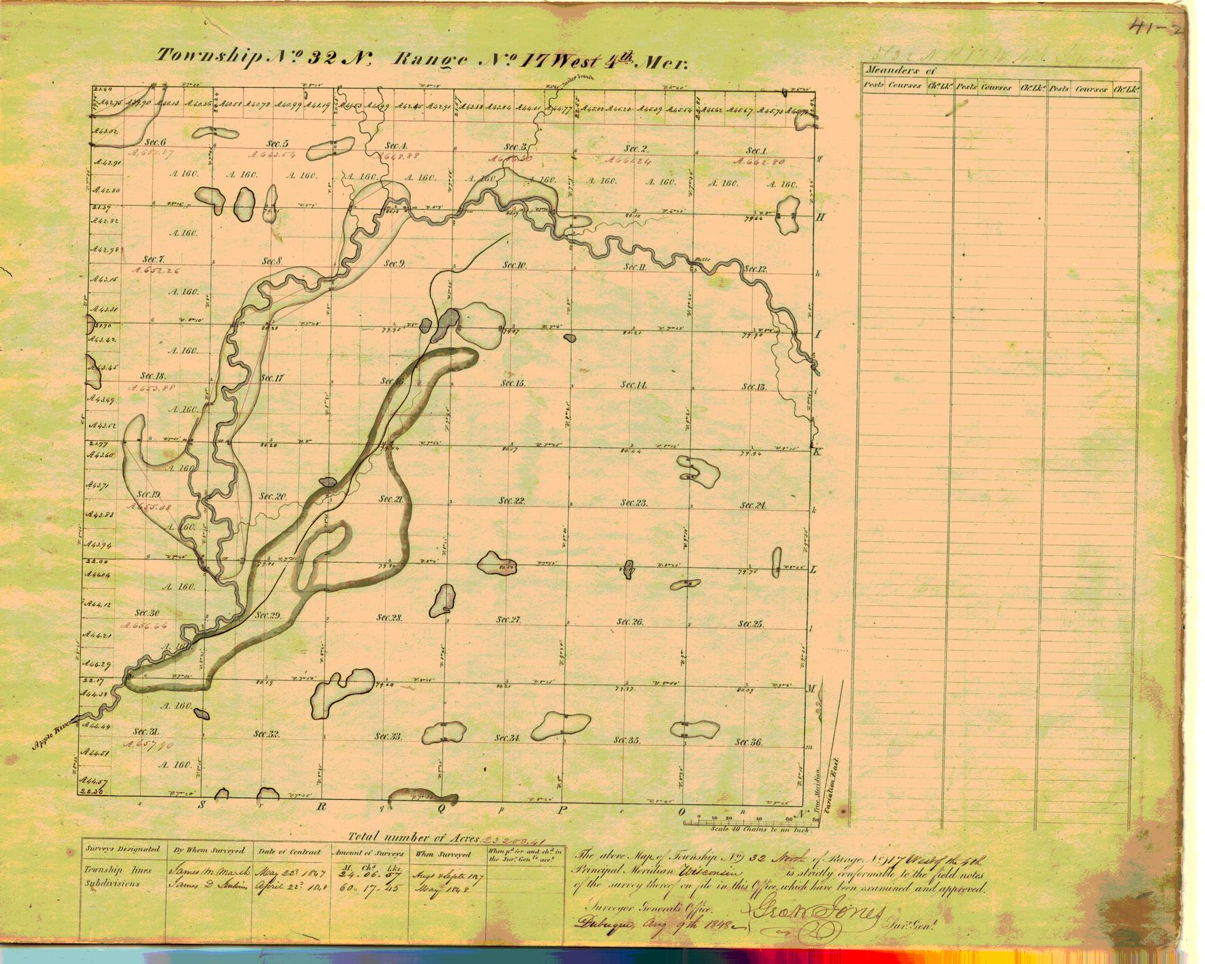 [Public Land Survey System map: Wisconsin Township 32 North, Range 17 West]