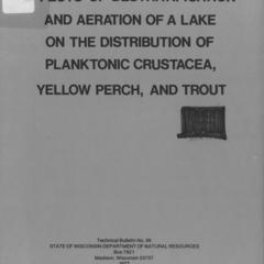 Effects of destratification and aeration of a lake on the distribution of planktonic crustacea, yellow perch, and trout