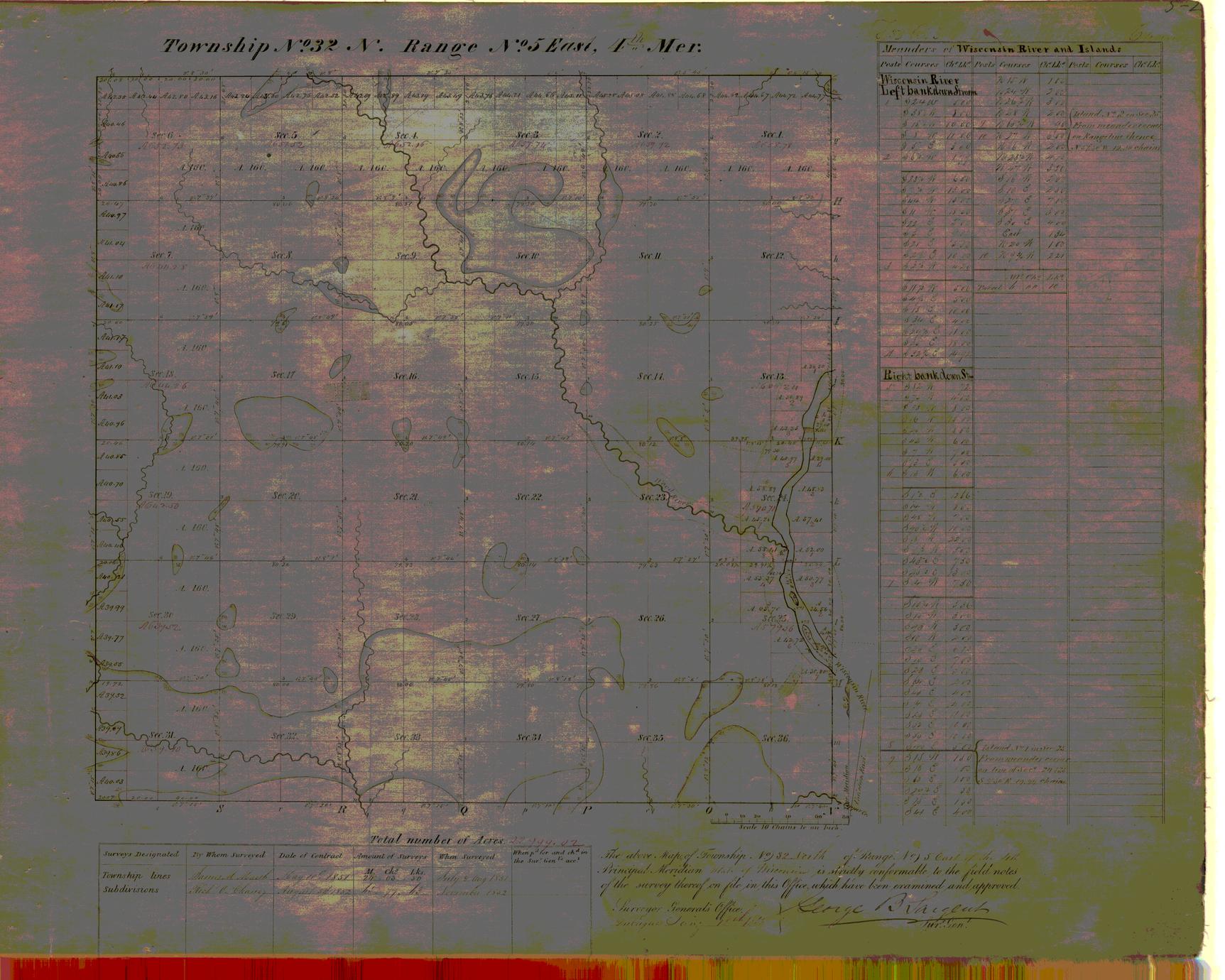 [Public Land Survey System map: Wisconsin Township 32 North, Range 05 East]