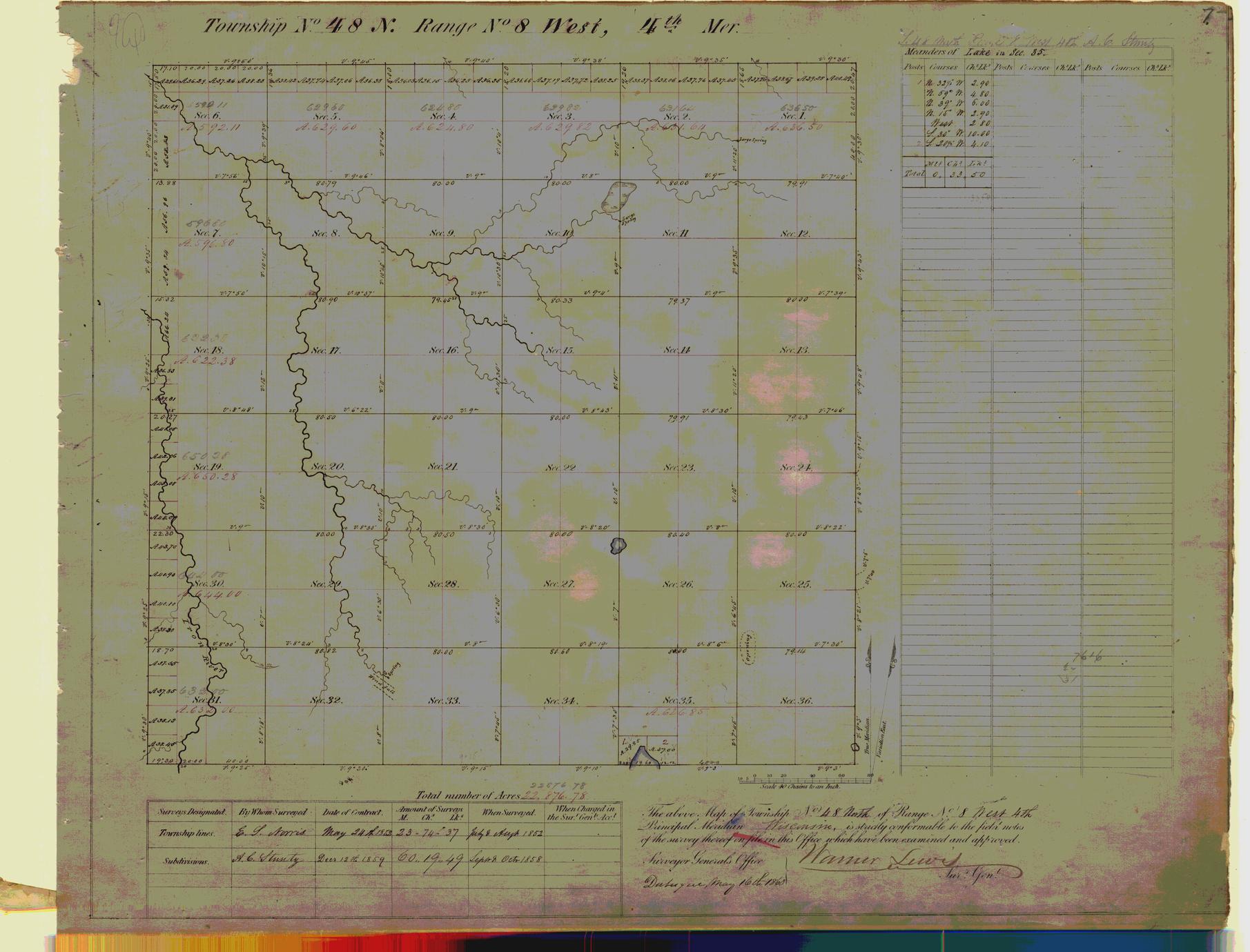 [Public Land Survey System map: Wisconsin Township 48 North, Range 08 West]
