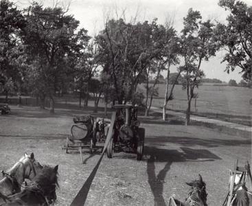 Threshing, 1920's, photo 1. Union Grove, Wisconsin