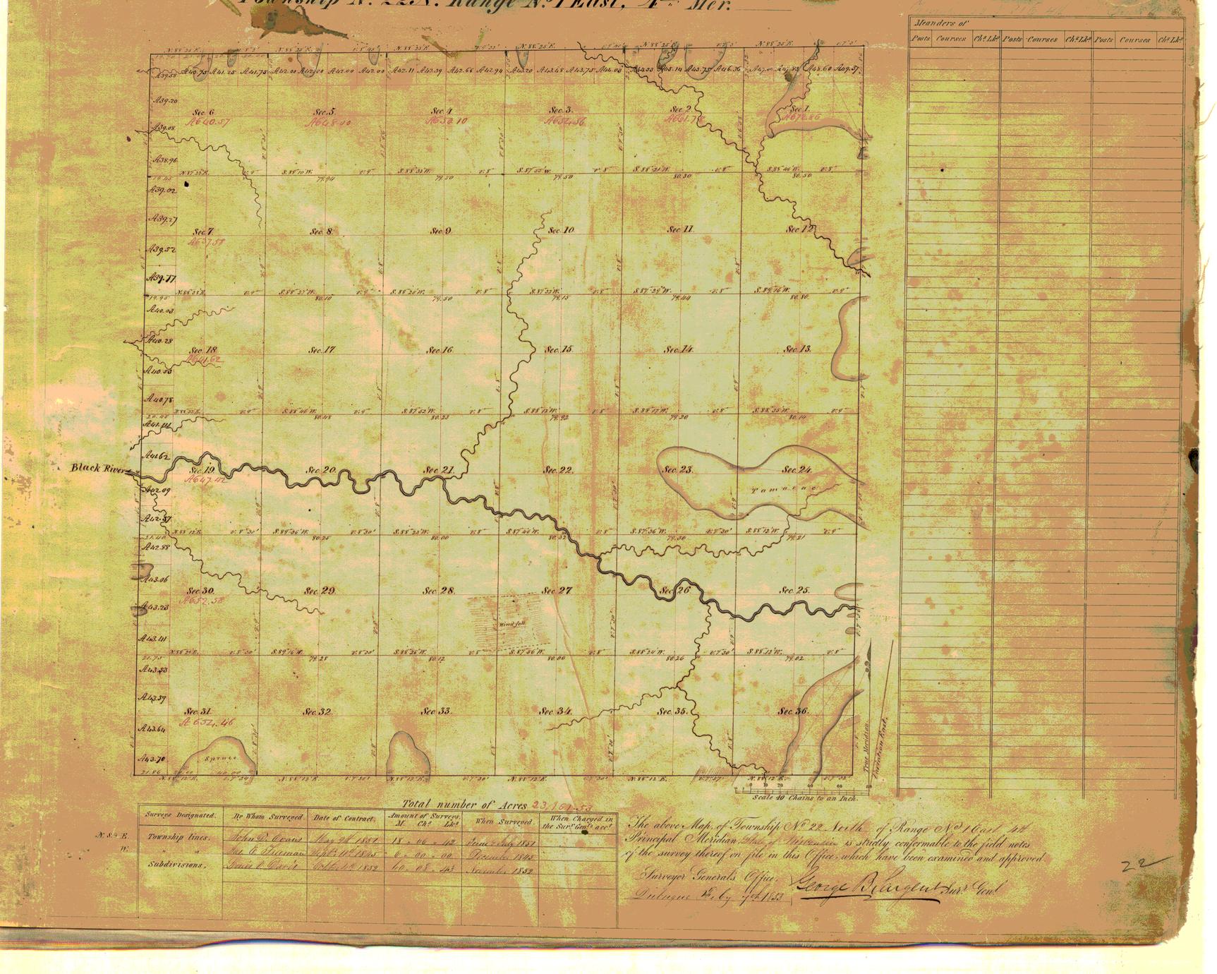 [Public Land Survey System map: Wisconsin Township 22 North, Range 01 East]
