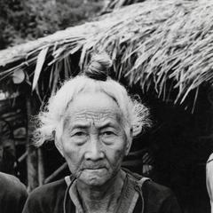 An elderly Blue Hmong (Hmong Njua) woman in a Hmong village in the vicinity of Muang Vang Vieng in Vientiane Province