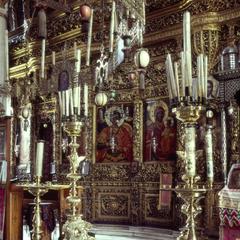 Zographou monastery iconostasis in the catholicon interior