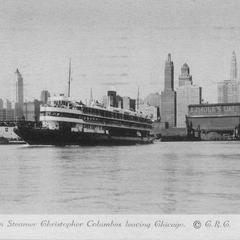 Excursion steamer Christopher Columbus leaving Chicago
