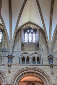 Gloucester Cathedral nave north wall triforium and clerestory