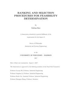 Ranking and selection procedures for feasibility determination