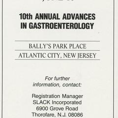 10th annual advances in Gastroenterology advertisement