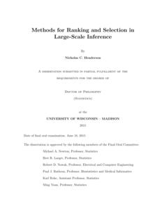 Methods for Ranking and Selection in Large-Scale Inference