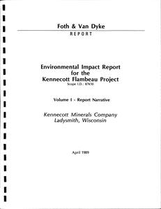 Environmental impact report for the Kennecott Flambeau Project