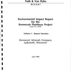 Environmental impact report for the Kennecott Flambeau Project