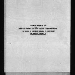 Ratified treaty no. 362, Treaty of February 27, 1867, with the Potawatomi Indians. For a list of documents relating to this treaty see special list no. 6