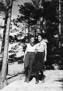 Dorothy Ferguson and friend hiking