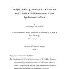 Analysis, Modeling, and Detection of Inter-Turn Short Circuits in Interior Permanent Magnet Synchronous Machines
