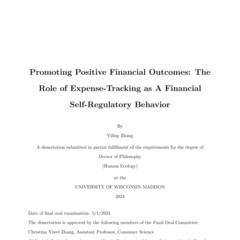 Promoting Positive Financial Outcomes: The Role of Expense-Tracking as A Financial Self-Regulatory Behavior
