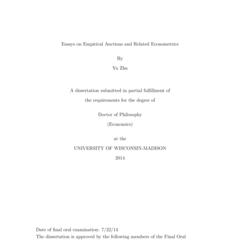 Essays on Empirical Auctions and Related Econometrics