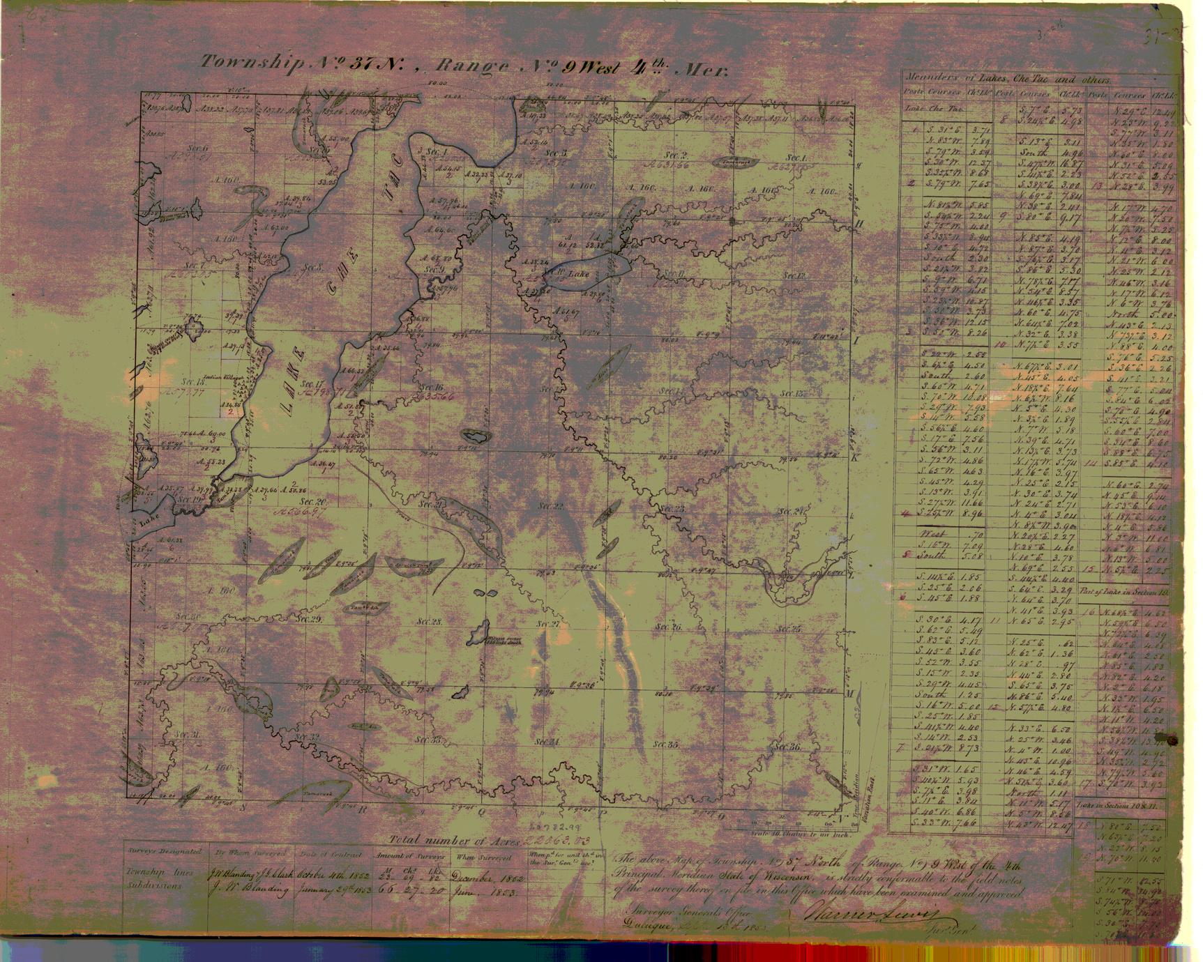 [Public Land Survey System map: Wisconsin Township 37 North, Range 09 West]